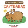 „10 shocking facts about Capybaras“, Melanie Watt. Illustration: Capybara mit Pizza, sagt „Shh!“ auf grünem Hintergrund., Buch