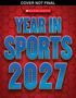 Text: "COVER NOT FINAL" oben, "YEAR IN SPORTS 2027" groß und blau in der Mitte, roter Hintergrund mit Wabenmuster.