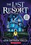 "The Last Resort. Talk to ghosts, crack the puzzles, solve the mystery! Erin Entrada Kelly. Scholastic Logo. Ein großes, altmodisches Haus. Eine Person steht davor."