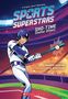 "SPORTS SUPERSTARS: SHO-TIME Shohei Ohtani" in großen Buchstaben. Ein Baseballspieler schlägt im Stadion.