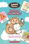 "Smoko Friends, Here for the Memes". Drei niedliche Cartoon-Tiere auf Wolken, umgeben von Memes. "Scholastic" Logo., Buch