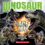 „Dinosaur Face-Off! Dinos battle it out in this epic survival guide!“ Mehrere Dinosaurier in aggressiver Pose. Logo: SCHOLASTIC., Buch