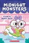 Text: "Midnight Monsters", "Clem's Bake Sale". Zeichentrickfigur mit Brille hält Gebäck. Name der Autorin und Illustratorin.