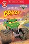 Text: Level 2 Reader, Scholastic, Go Get 'Em, Dragon, Monster Jam. Ein drachenartiger Monstertruck vor einer Burg.
