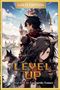 "Gold Edition", "1", "Level Up", "Original story by: Leonardo Tomer". Zwei Charaktere in Rüstung mit einem Wolf im Hintergrund., Buch