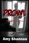 Texte: "PROWL", "Andrea Wallace Stories", "Amy Shannon". Silhouette hinter einem Vorhang, Sofa und Tisch mit Handy davor., Buch