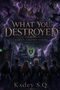 „WHAT YOU DESTROYED – ASHEN CROWN SERIES BOOK TWO“ steht im Vordergrund. Dunkle Szenerie mit Drachen und Krone., Buch