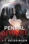 Text: "I'll wait forever if I have to." "Pen Pal Afterlife" "J.T. Geissinger". Zwei Silhouetten mit Wald und Blitzen im Hintergrund., Buch