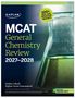 „MCAT General Chemistry Review 2027–2028“. Becherglas mit chemischen Formeln. Hinweis auf Online-Vorbereitung., Buch