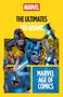 "THE ULTIMATES AN EXPLORATION TED ADAMS. MARVEL AGE OF COMICS." Comicfiguren auf gelbem Hintergrund., Buch