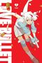 Text: "LOVE BULLET", "1", "inee". Illustration: Junge Figur mit Flügeln, Pistole haltend, blauer Pullover, roter Hintergrund., Buch