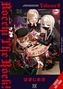 Volume 8 oben rechts und Comic by Aki Hamazi rechts. Vier stilisierte Anime-Figuren an einem Tisch., Buch