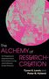 Titel: "The Alchemy of Research-Creation". Illustration in Pink und Grün, Innenraum mit Figuren und Gegenständen., Buch