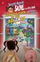 Text: "Secret Agent Sue", "From the Farm to the Bahamas". Illustration eines Mädchens und Schweins vor tropischer Kulisse., Buch