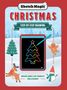 "Sketch Magic Christmas" und "Step-by-Step Drawing" sind oben. Ein Reh, Lebkuchenmann, Schneemann und Tannenbaum sind abgebildet., Buch