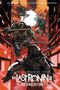 Text: "The Last Ronin II: Re-Evolution". Vier maskierte Schildkröten mit Waffen in einer futuristischen Stadt bei Nacht., Buch