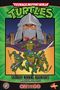 Text: "Teenage Mutant Ninja Turtles", "Saturday Morning Adventures". Illustrativ: Schildkröten kämpfen. Gegner im Hintergrund.