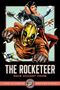 "The Rocketeer: Race Against Crime." Eine stilvolle Illustration mit einem maskierten Held im Vordergrund; retro Flugzeuge fliegen., Buch