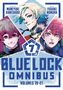 "Story by Muneyuki Kaneshiro, Art by Yusuke Nomura, Blue Lock Omnibus Volumes 19-21." Illustration mit drei Figuren., Buch