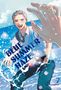 "BLUE SUMMER HAZE" ist in Großbuchstaben auf einer Illustration eines fröhlichen Jugendlichen am Meer zu sehen., Buch