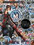 "Shirow Masamune Artworks in the Shell. Vierzig Jahre restaurierte Farbkunst. Frau in futuristischer Kleidung mit detaillierten Illustrationen."