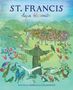 "ST. FRANCIS" in großen Buchstaben oben, darunter "Brian Wildsmith". Eine bunte Illustration von St. Franziskus mit Vögeln.