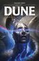 „Volume Three. Dune: House Harkonnen“ in Großbuchstaben. Hat ein futuristisch-düsteres Motiv mit blauen Lichteffekten., Buch