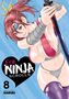 "Ero Ninja Scrolls" steht auf einem Herz. Eine Figur mit rosa Haaren, Kopfband und Ninja-Schwert blickt lächelnd hervor., Buch