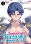Text: "Tamamori's Fantasies Never Stop!" und "Story & Art by TATSUWAIPU". Junge Person mit blauen Haaren in Uniform., Buch