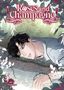 Titel: "Roses and Champagne". Ein Mann liegt am Wasser, umgeben von Blättern und Rosen., Buch