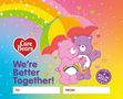 "We're Better Together", "To:", "From:", zwei bunte Bären unter Regenschirm, Hintergrund Regenbogen, herzförmiges Logo.