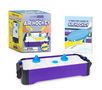 „Teeny-Tiny Air Hockey“ Spielset, Box mit Illustrationen und Zubehör in leuchtenden Farben.