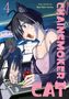 "4", "Story and Art by Nyan Nyan Factory", "CHAINSMOKER CAT". Anime-Stil, Person mit Katzenohren überrascht., Buch