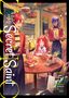 "A Tale of the Secret Saint", "Novel 5", "Written by Touya", "Illustrated by chibi". Drei Anime-Charaktere in einem Café., Buch