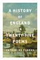 Text: "A History of England in Twenty-Five Poems - Catherine Clarke." Hintergrund: Malerei mit Brücke und Landschaft.