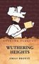 LUSHENA CLASSICS, WUTHERING HEIGHTS, EMILY BRONTË. Illustration einer Frau in vintage Kleidung, die ein Buch liest., Buch