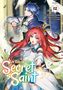 Text: "A Tale of the Secret Saint", Manga Band 12. Zwei Figuren, eine mit blauem Haar und Schwert, eine mit rotem Haar wirkt entschlossen., Buch
