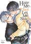 „Hate Me, but Let Me Stay 7“. Zwei junge Männer in enger, emotionaler Umarmung, gezeichnet in Manga-Stil., Buch