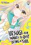 "UESUGI-kun wants to quit being a girl." Ein Manga-Mädchen in Schuluniform mit langen blonden Haaren., Buch