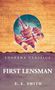 "LUSHENA CLASSICS; FIRST LENSMAN; E. E. SMITH. Illustration: Futuristische Raumstation vor Schriftrollen-Hintergrund.", Buch