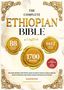 Weiße Schrift: "The Complete Ethiopian Bible in English". Goldene Verzierungen und Siegel mit Zahlen: "88", "1700", "1612".