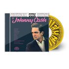 "Original Sun Sound of Johnny Cash" in weiß und pink. Bild eines Mannes mit ernstem Gesichtsausdruck.