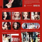 "Ive The 2nd Album: Revive+. Verschiedene Versionen und Inhalte wie CDs, Poster, Fotobücher und Karten werden gezeigt."