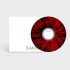 SAOSIN, Translating the Name. Eine Schallplatte mit rotem und schwarzem Muster neben einem weißen Cover.