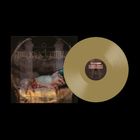Text: "The Acacia Strain" und "The Dead Walk" auf einem goldenen Vinyl. Coverbild zeigt eine Statue eines liegenden Kindes.