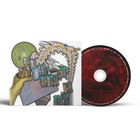 CD mit rotem Muster, Text am Rand. Cover: Grüner Globus, gelbe Hand, anatomisches Rückgrat, bunte Geräte.