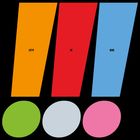 Text: "LET IT BE BLUE" in drei großen farbigen Ausrufezeichen (orange, rot, blau) mit ovalen Formen darunter (grün, grau, rosa).