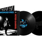Text: "LIVE AT WOMAD 1982", "PETER GABRIEL". 
Cover zeigt eine schwarz-weiße Bildeinlage mit Schallplatten.