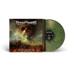 Aufschrift: "Vicious Rumors" oben, "The Devil's Asylum" unten. Bild: Schädel über brennender Stadt, grüne Schallplatte.