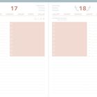 Kalenderseiten für den 17. und 18. Januar mit mehreren Sprachen und Platz für Notizen.